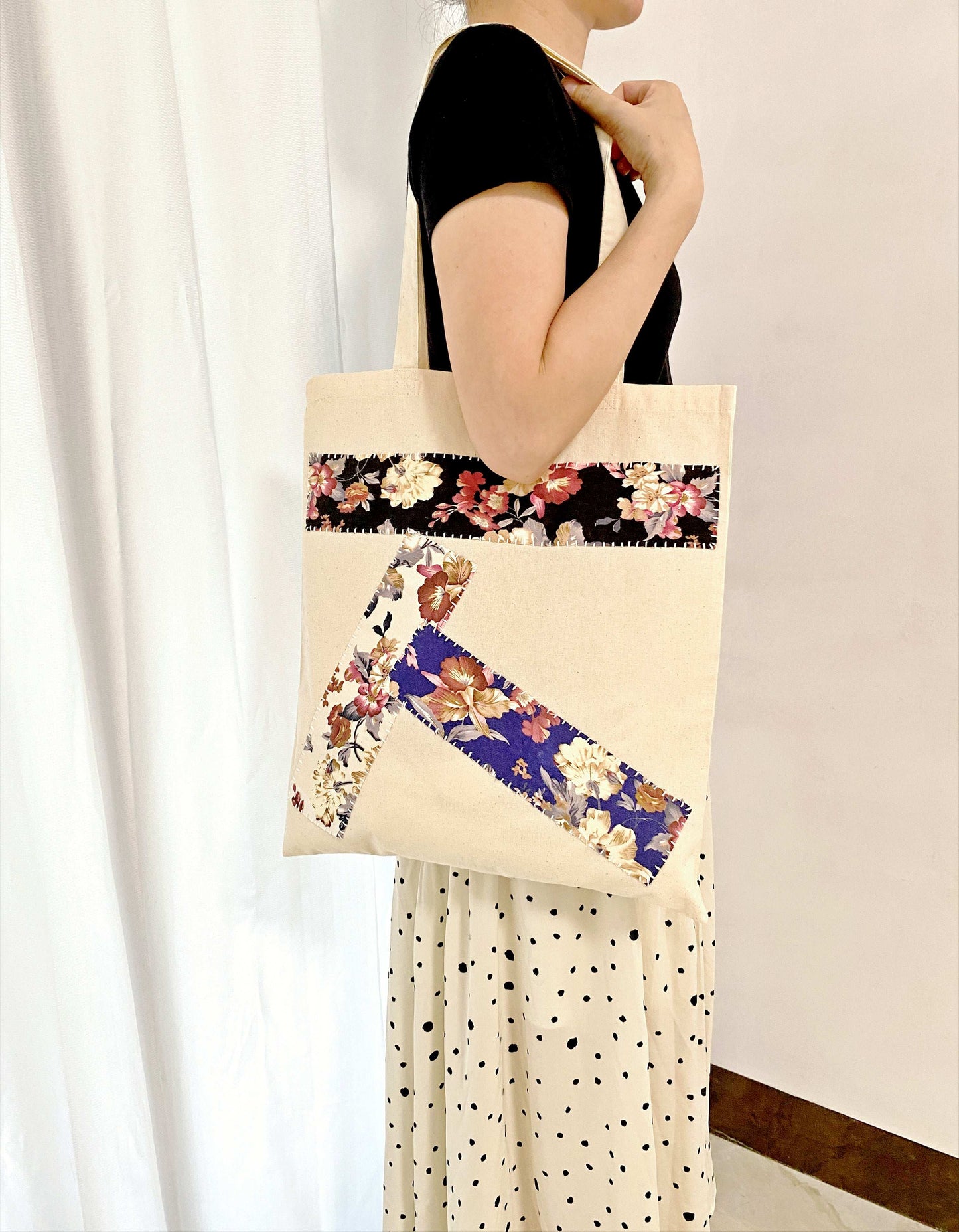 Neutral tone tote with artisanal details