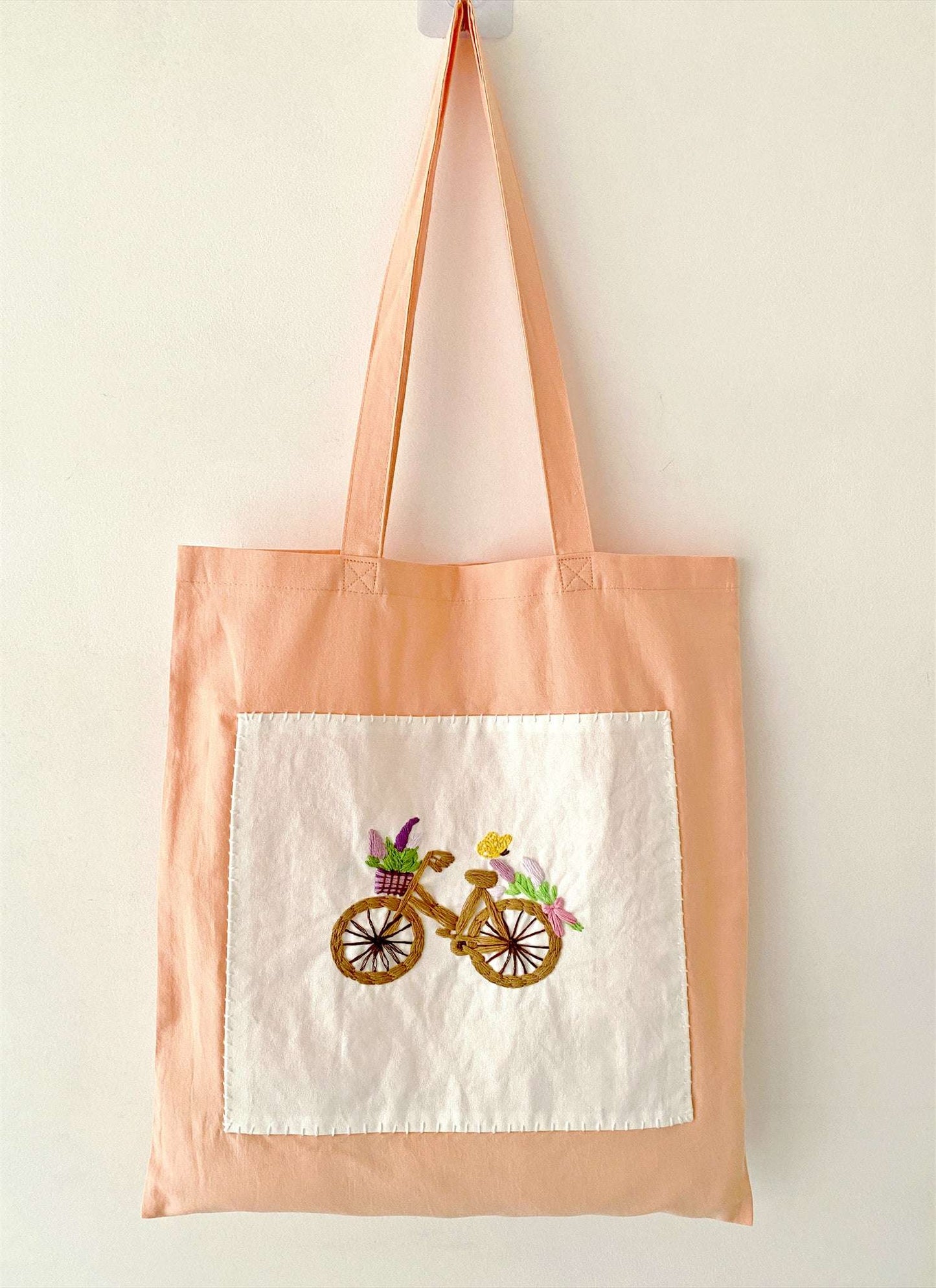 sustainable tote with flower design
