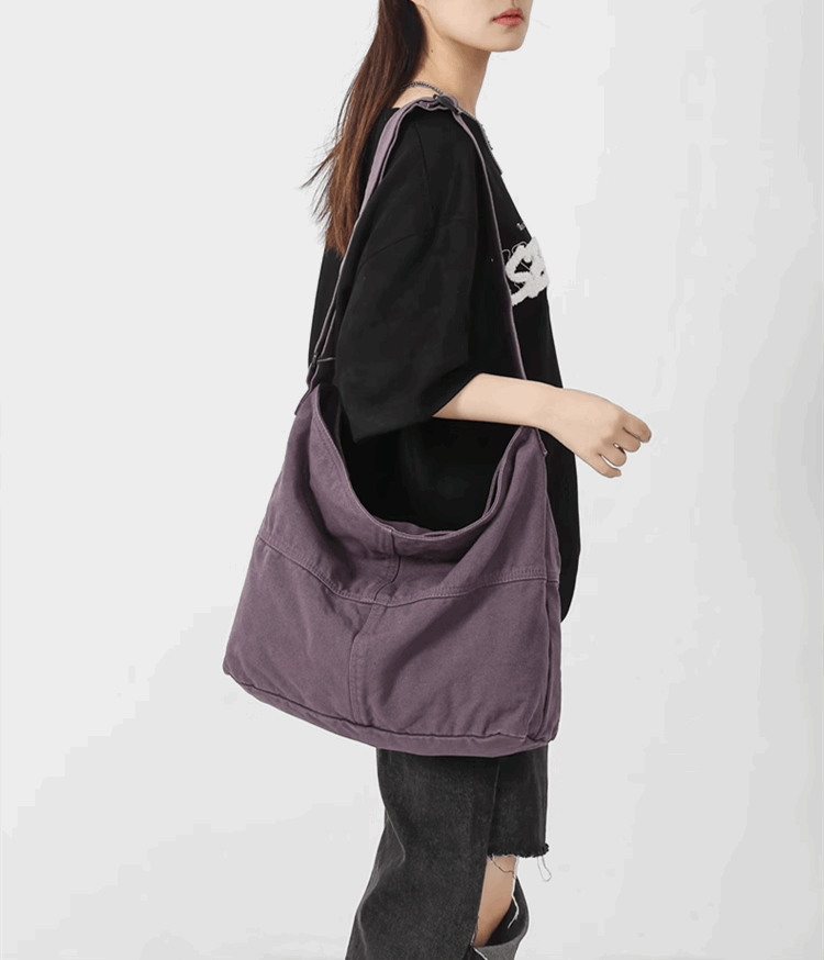 Gender Neutral Canvas Shoulder Bag For DIY Patchwork And Embroidery Lovers