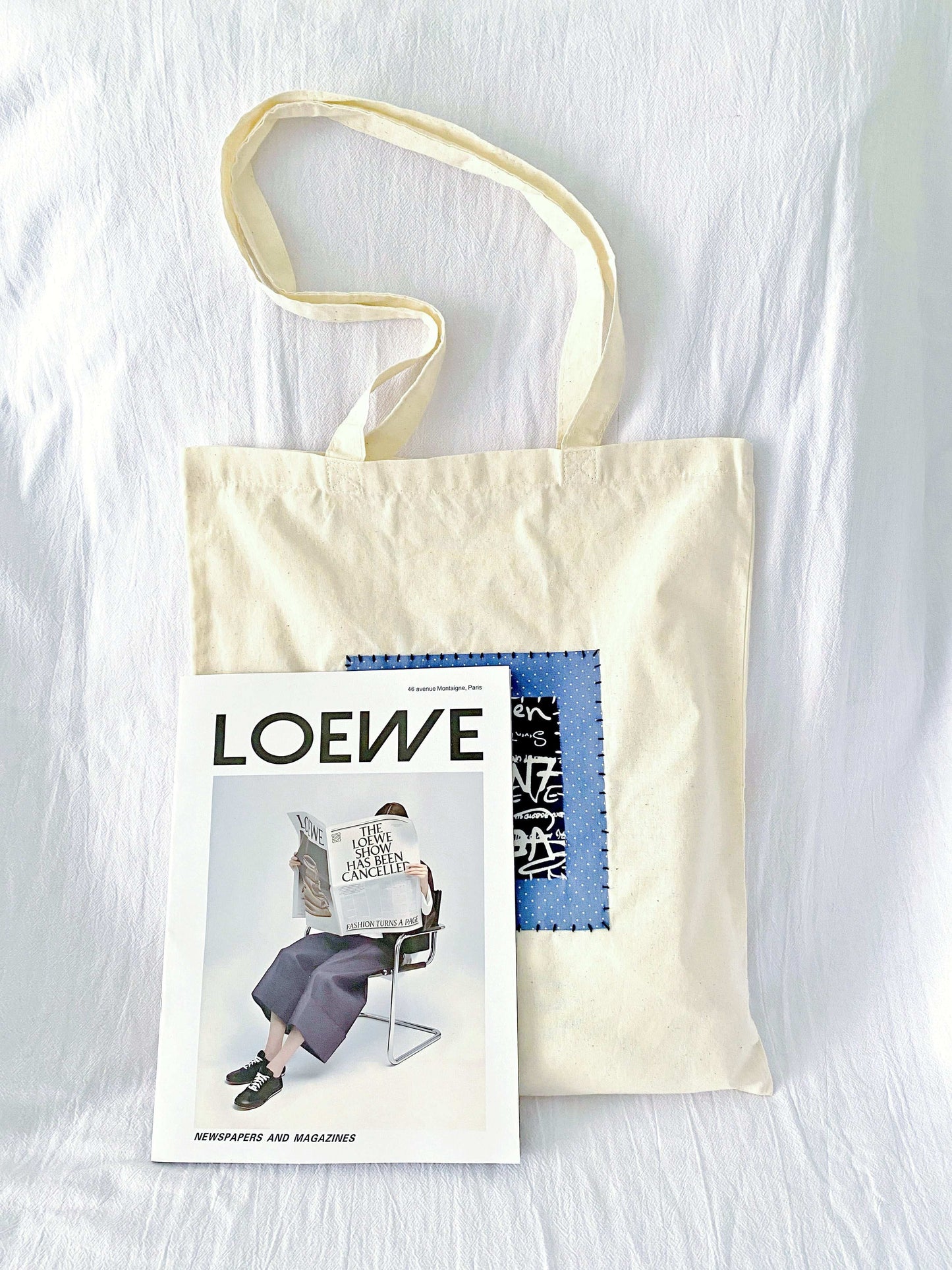 Eco-conscious women's tote with super soft feel and sustainable handcrafted details