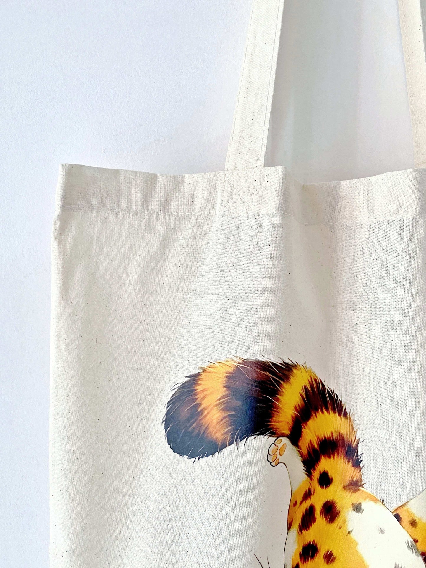 reusable cotton bag with artistic cat motif