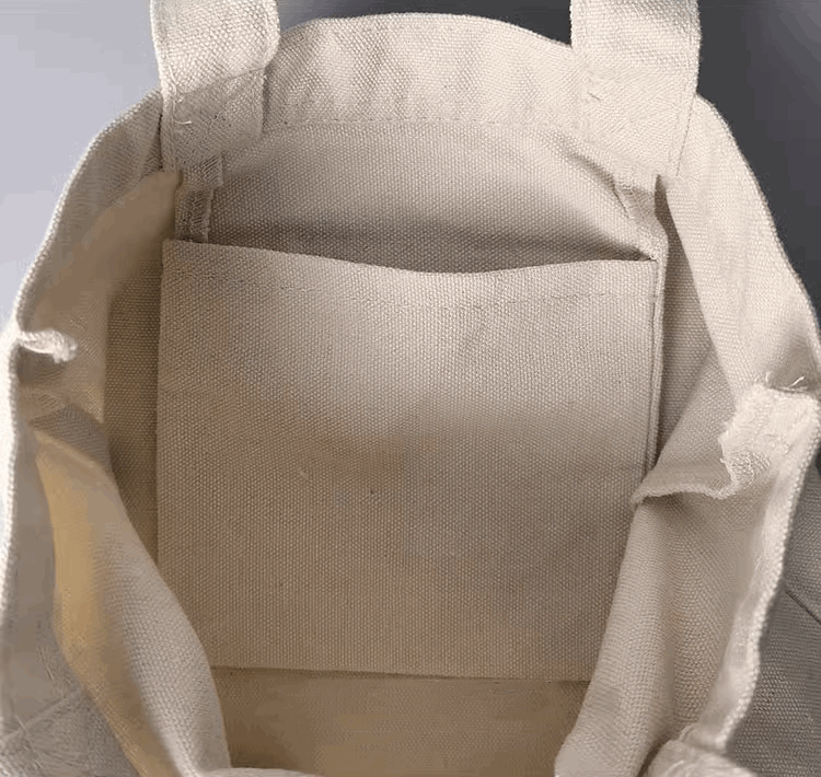 minimalist fruit-themed fabric tote
