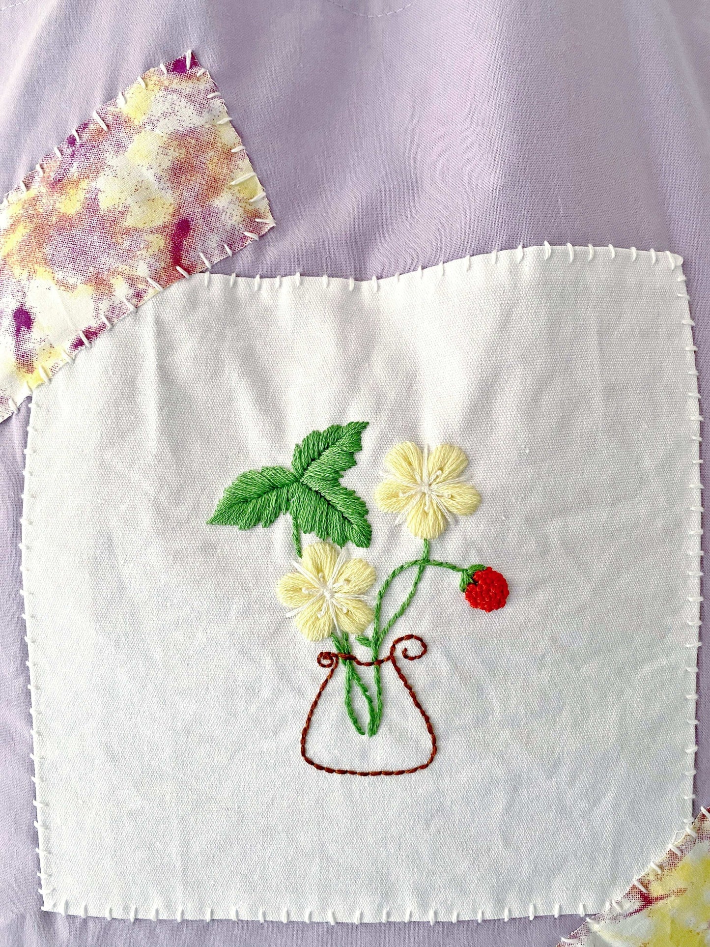 Natural cotton floral tote for women who love slow fashion