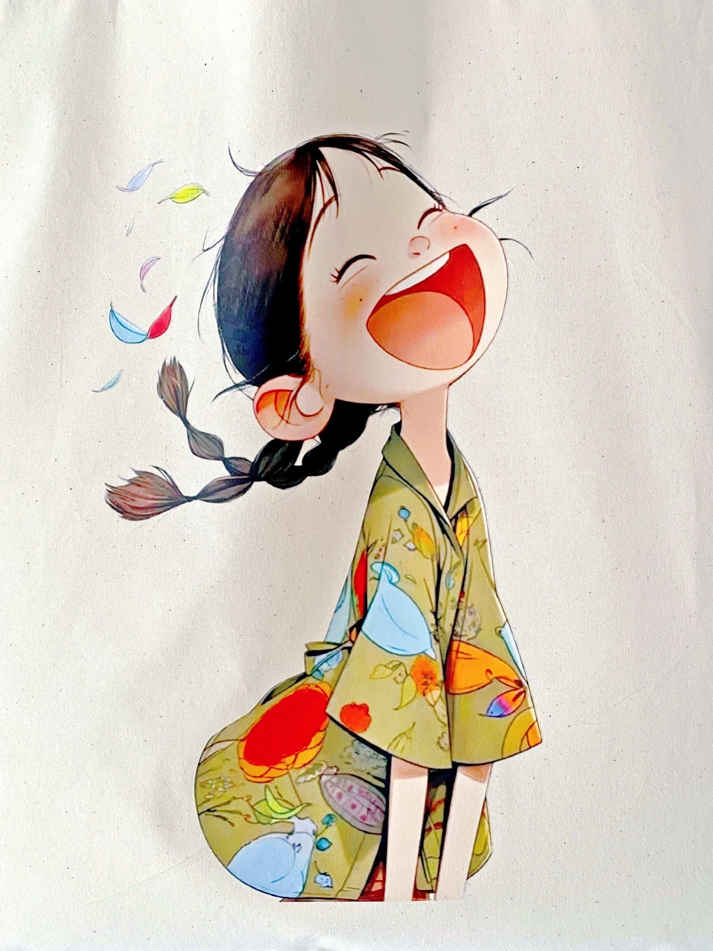 Eco-friendly shoulder bag with hand-printed design for everyday chic.