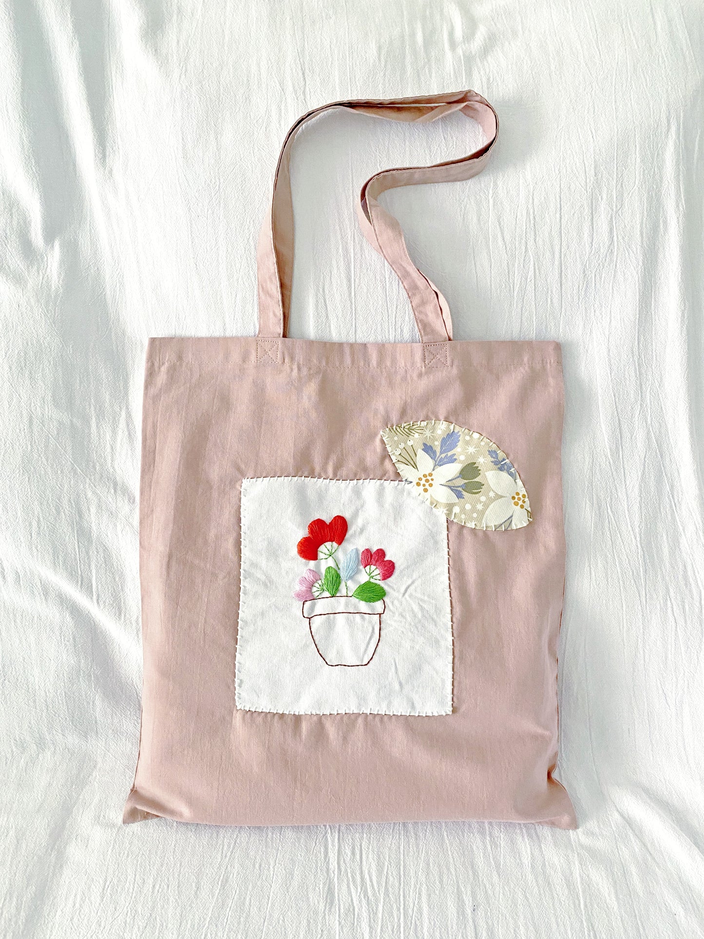 eco friendly embroidered shoulder bag in natural cotton fabric