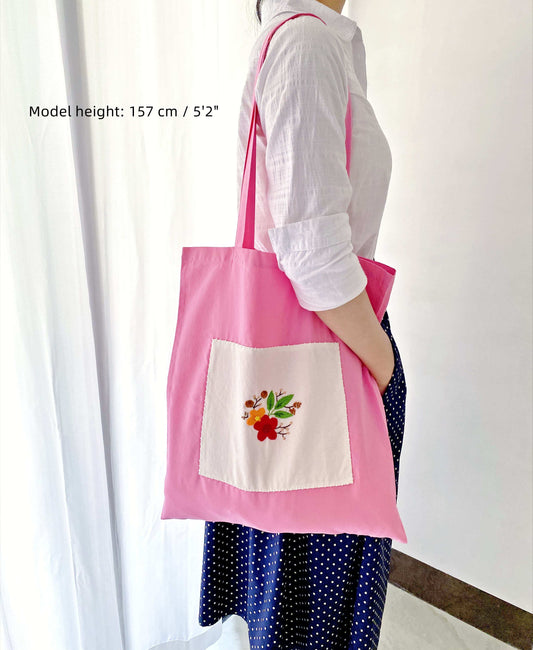 creative eco tote bag with handmade embroidery for gifting occasions