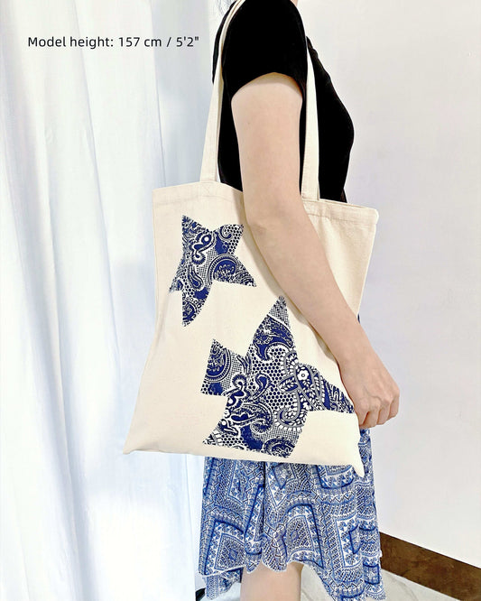 artistic cotton canvas tote for women who enjoy boho aesthetics