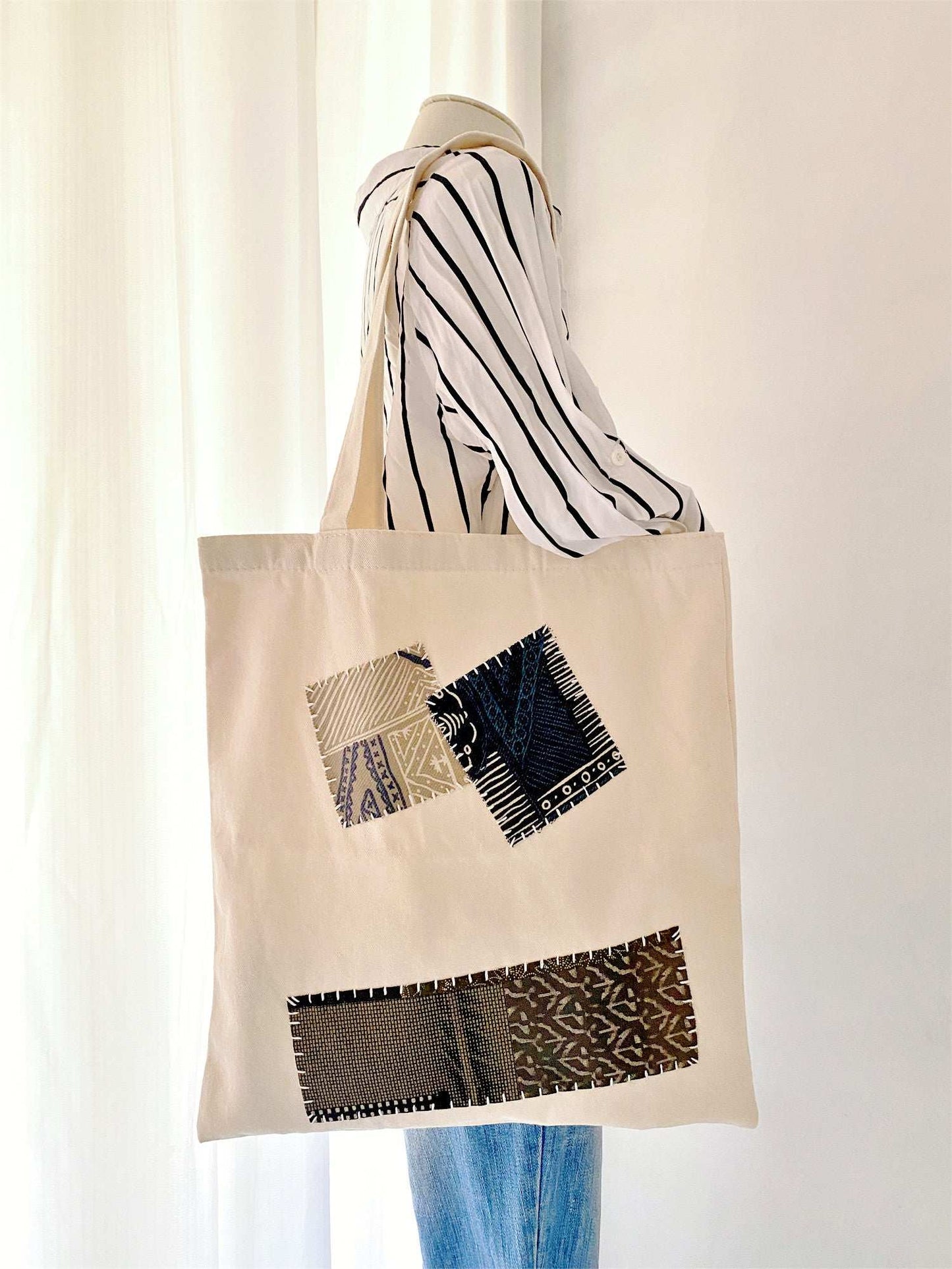 Unique canvas tote for weekend strolls