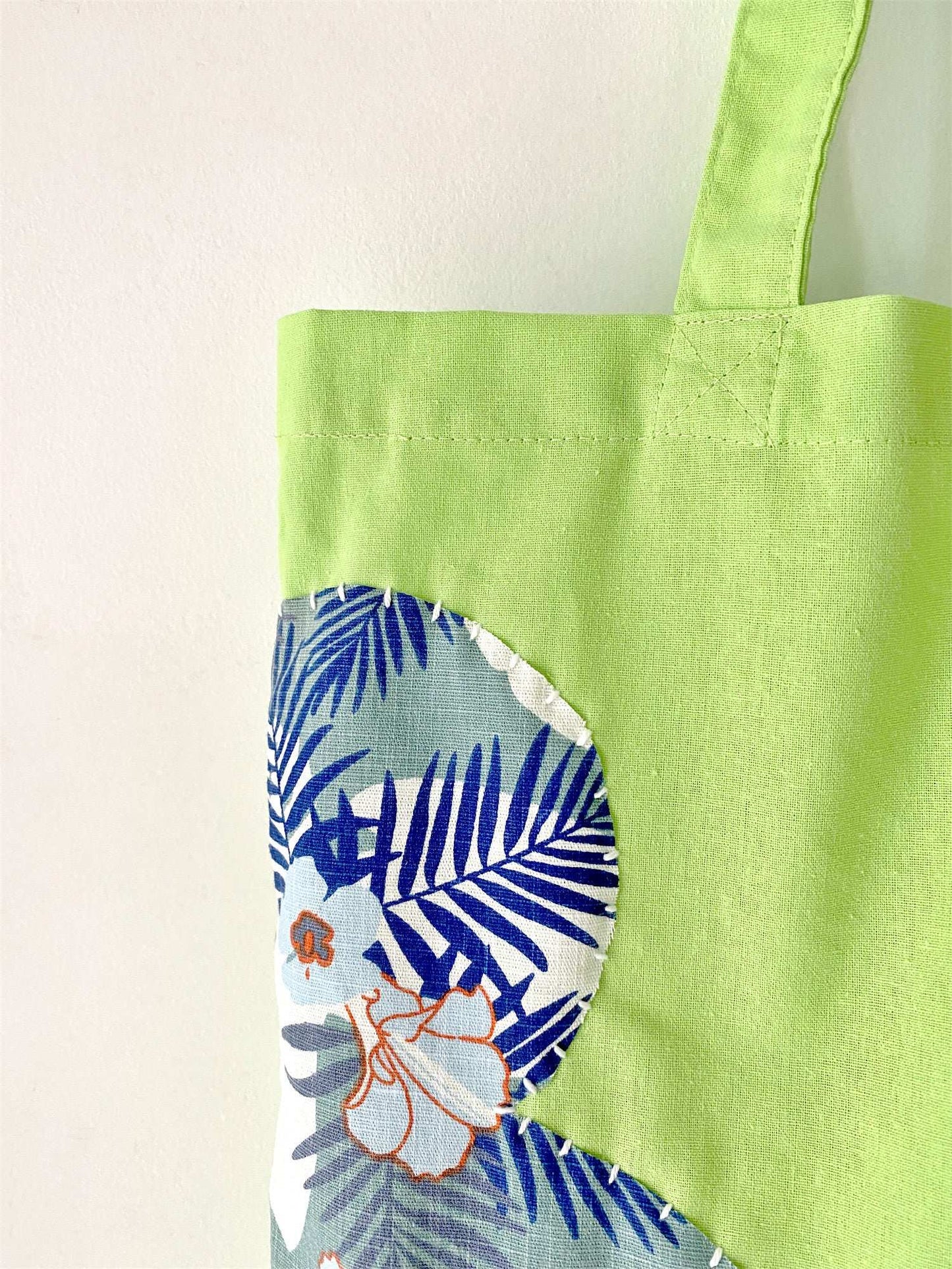 gift-ready green tote with handmade details
