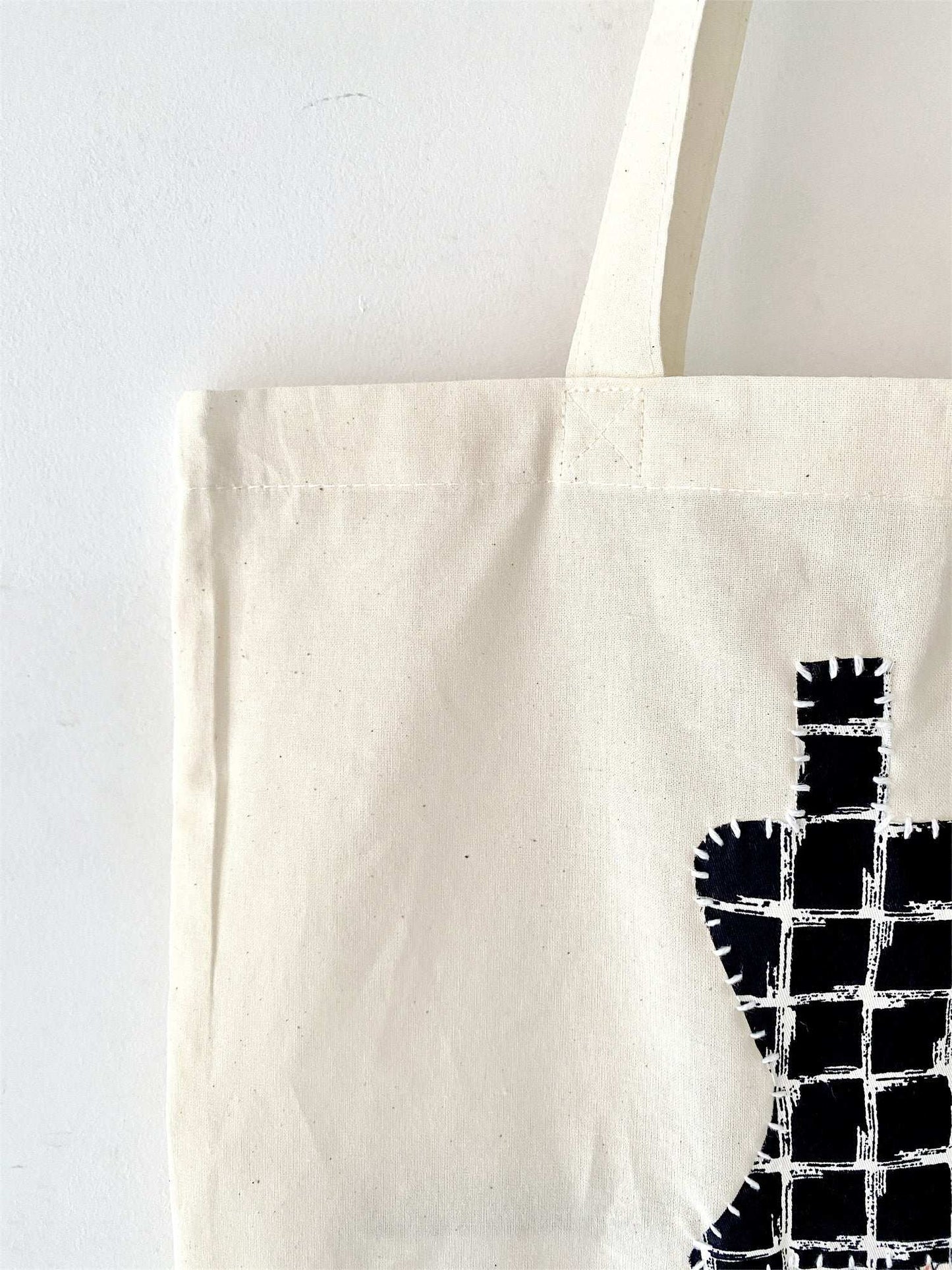 Boho patchwork cotton tote for slow living