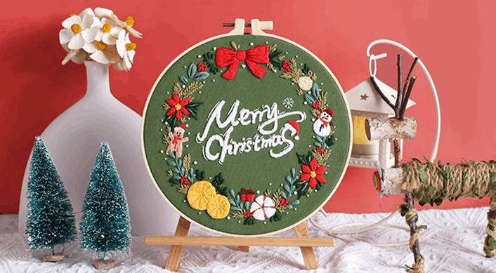 handmade embroidery gift for christmas