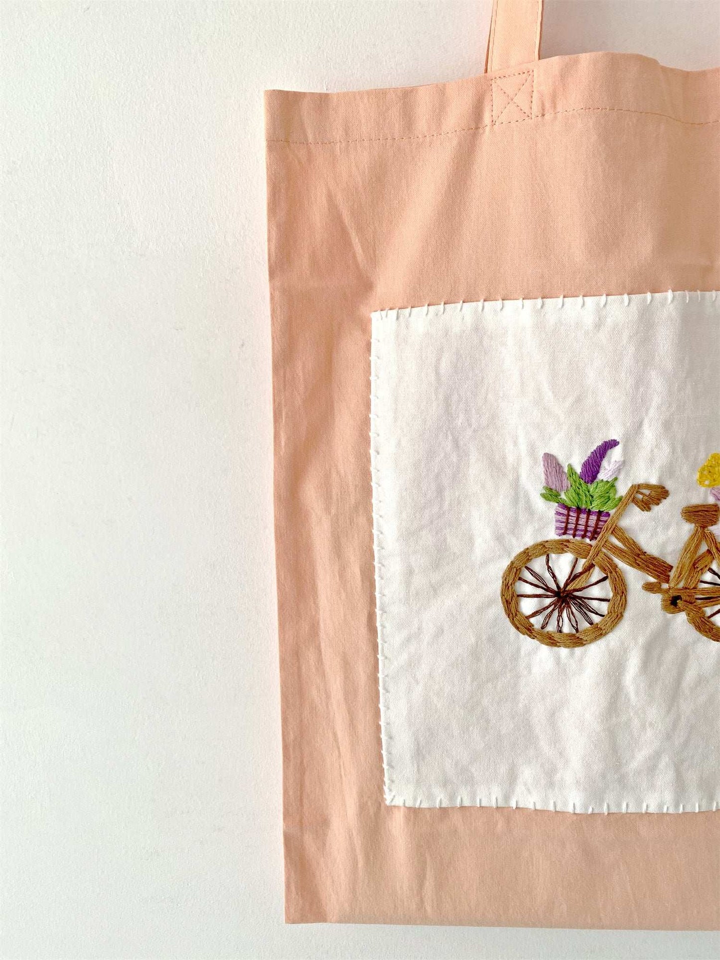 boho floral tote bag with natural fabrics