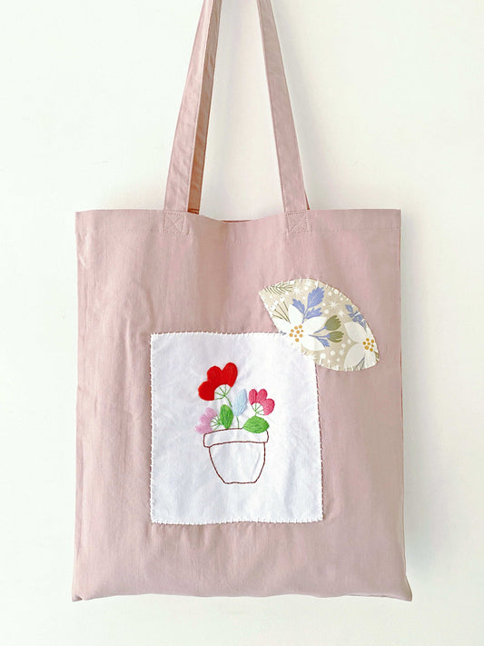 Creative floral embroidery tote perfect for thoughtful handmade gifts