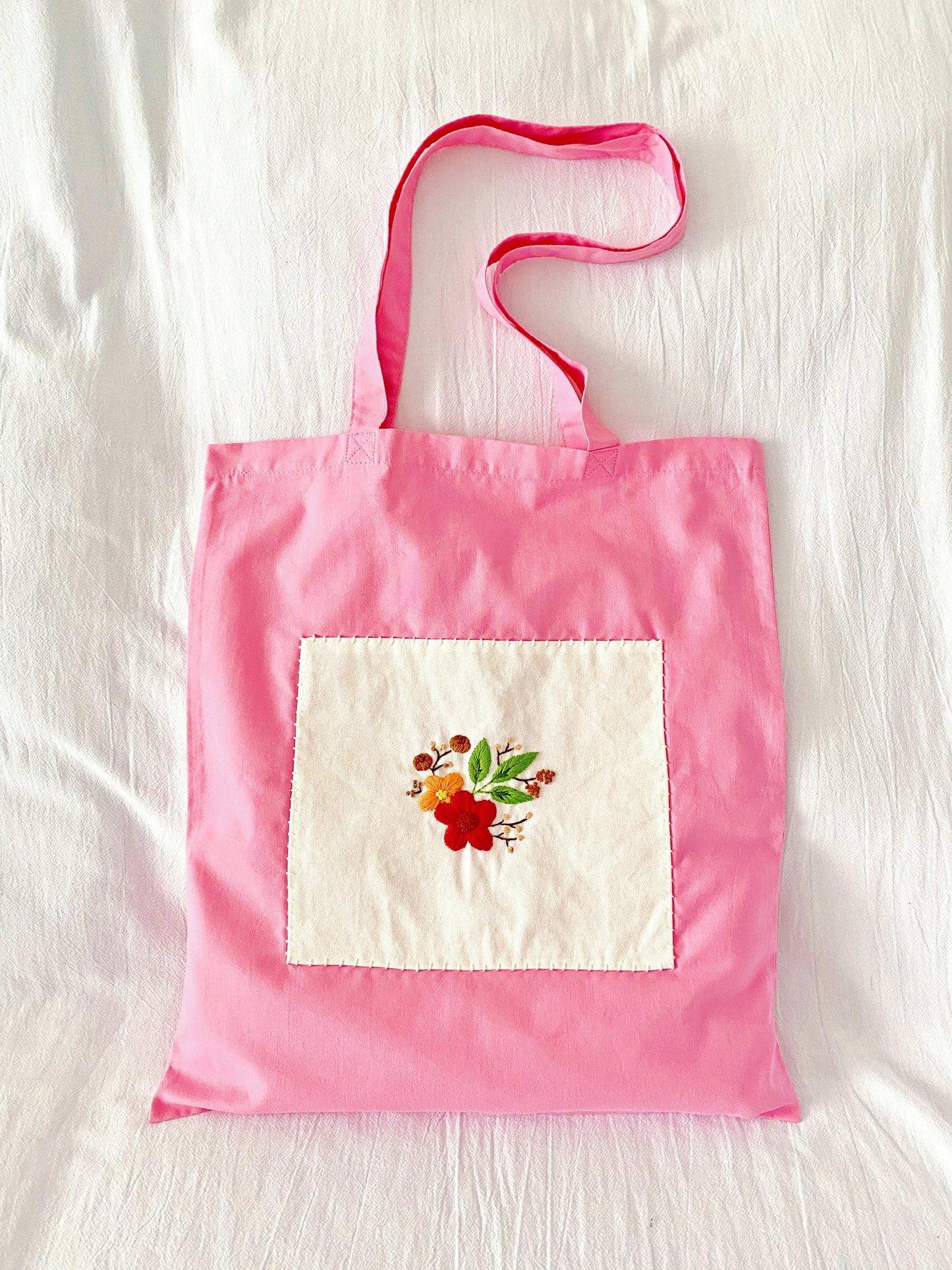 durable cotton tote featuring artisan embroidery