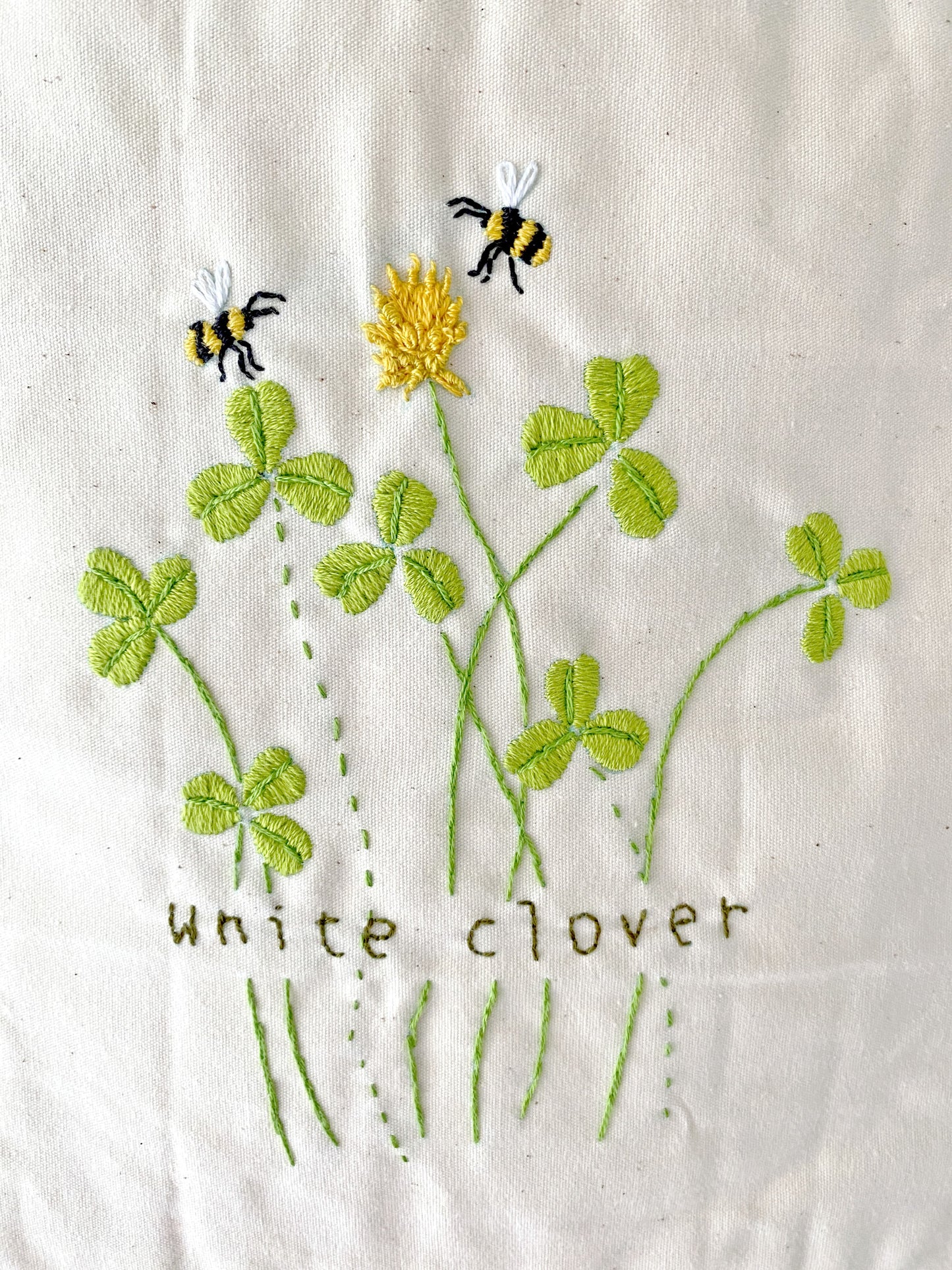 soft sustainable bag with unique flower stitching