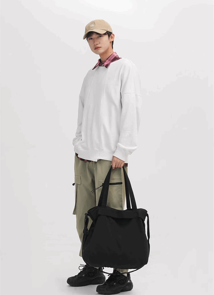 Large Capacity Durable Canvas Tote Bag for DIY Sewing and Embroidery Projects