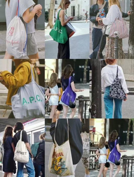 Colorful patchwork handmade canvas bags for sustainable fashion in Europe