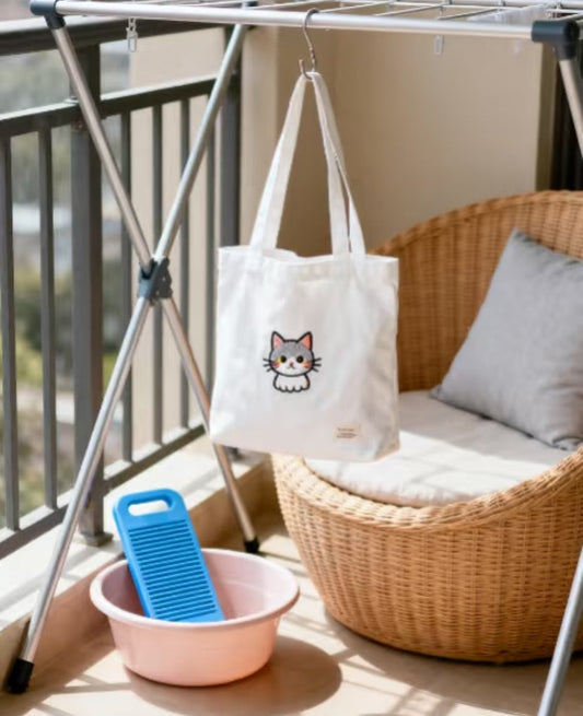 Removing stains from a sustainable canvas tote bag safely
