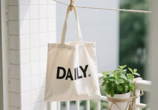 Hand-embroidered fabric bag stored neatly with tissue paper