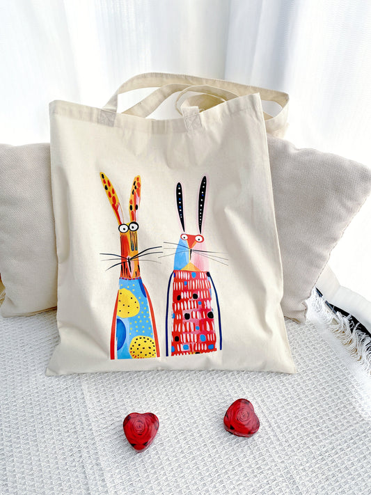 Stylish hand-printed canvas tote bag for sustainable daily use