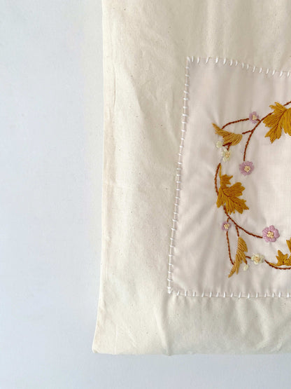 Eco Conscious Organic Cotton Tote Bag With Delicate Floral Embroidery For Women