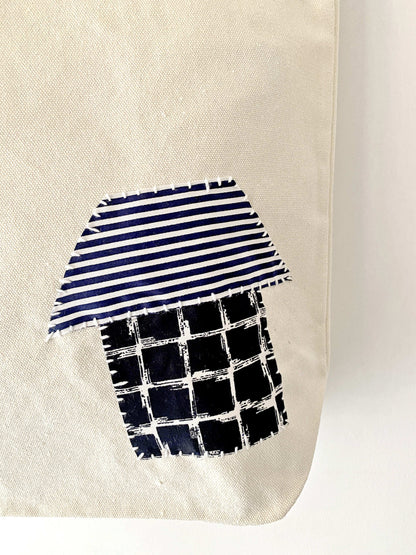 Personalized Handcrafted Canvas Tote with Creative Stitching Patterns