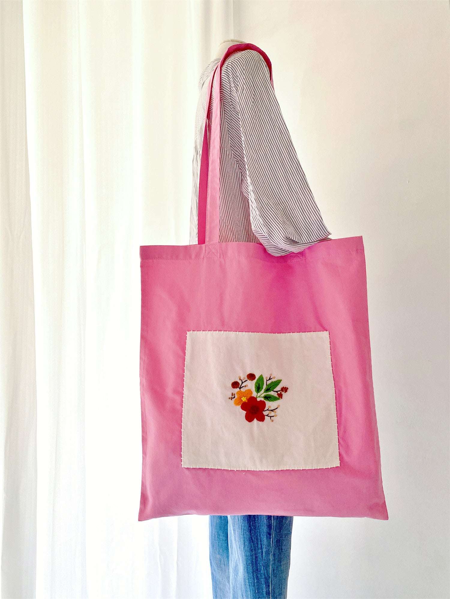 Minimal Eco Gift Bag With Embroidery