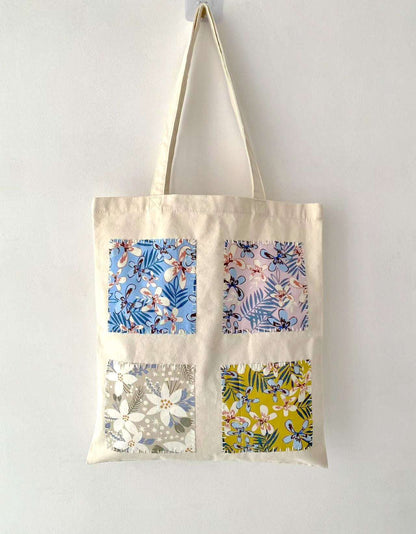 Durable, Eco-Friendly Handmade Canvas Shoulder Bag with Patchwork Details