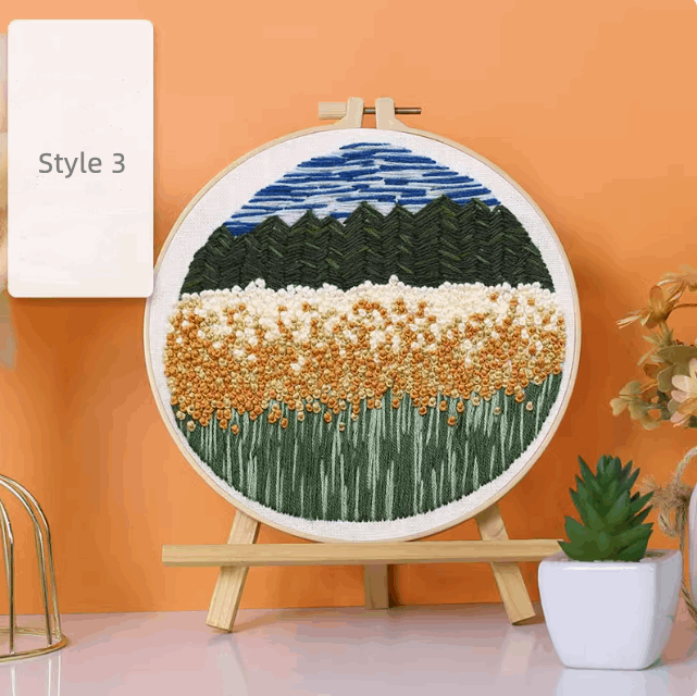 artistic handmade embroidery panel for room decor or housewarming