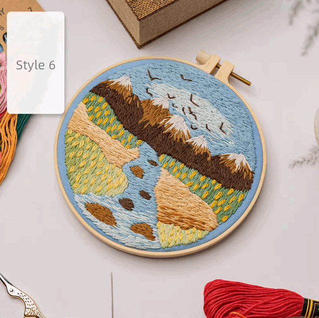 Unique Scenic Embroidery for Decorative Wall Pieces