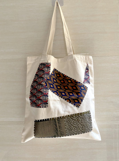 Durable Hand-Sewn Canvas Tote Bag With Customizable DIY Design