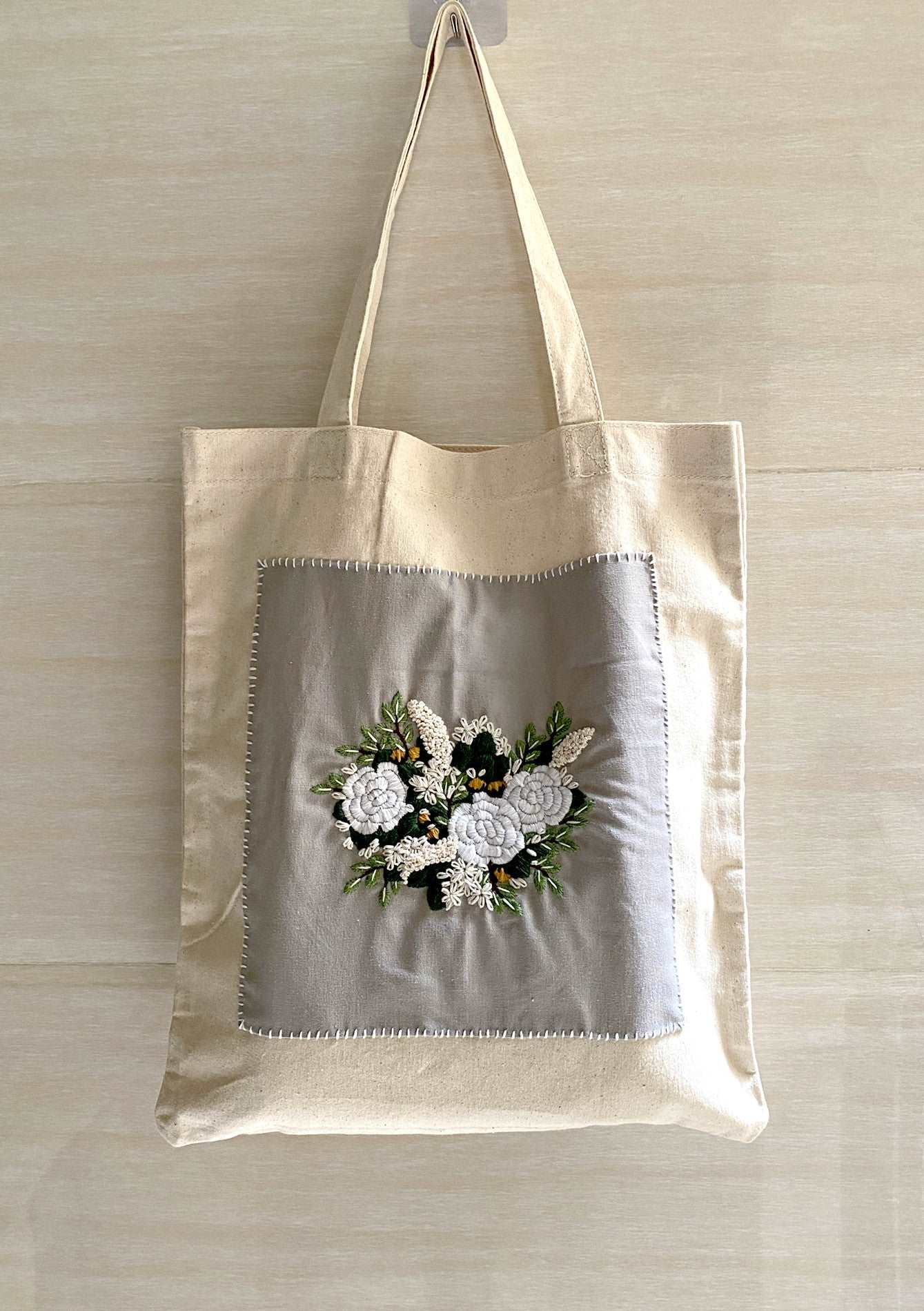 Durable Personalized Canvas Shopping Tote with DIY Embroidery for Everyday Use