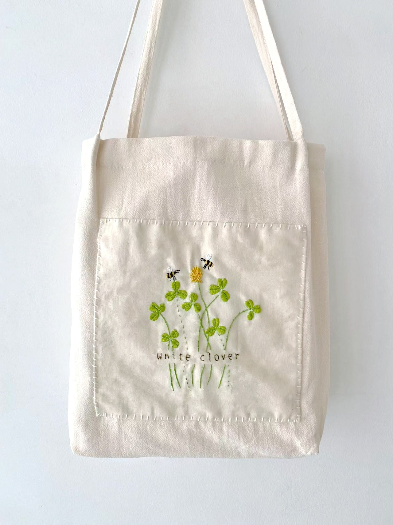 Handmade Eco-Friendly Cotton Linen Bag with Personalized Embroidery Patterns