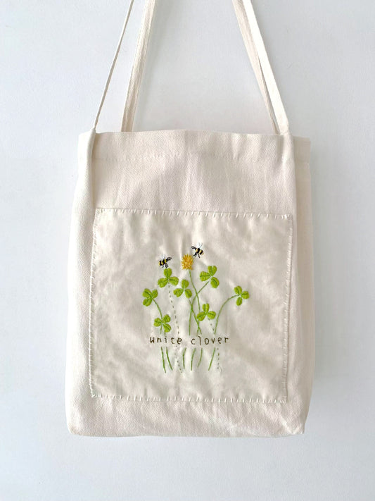 Handmade Eco-Friendly Cotton Linen Bag with Personalized Embroidery Patterns