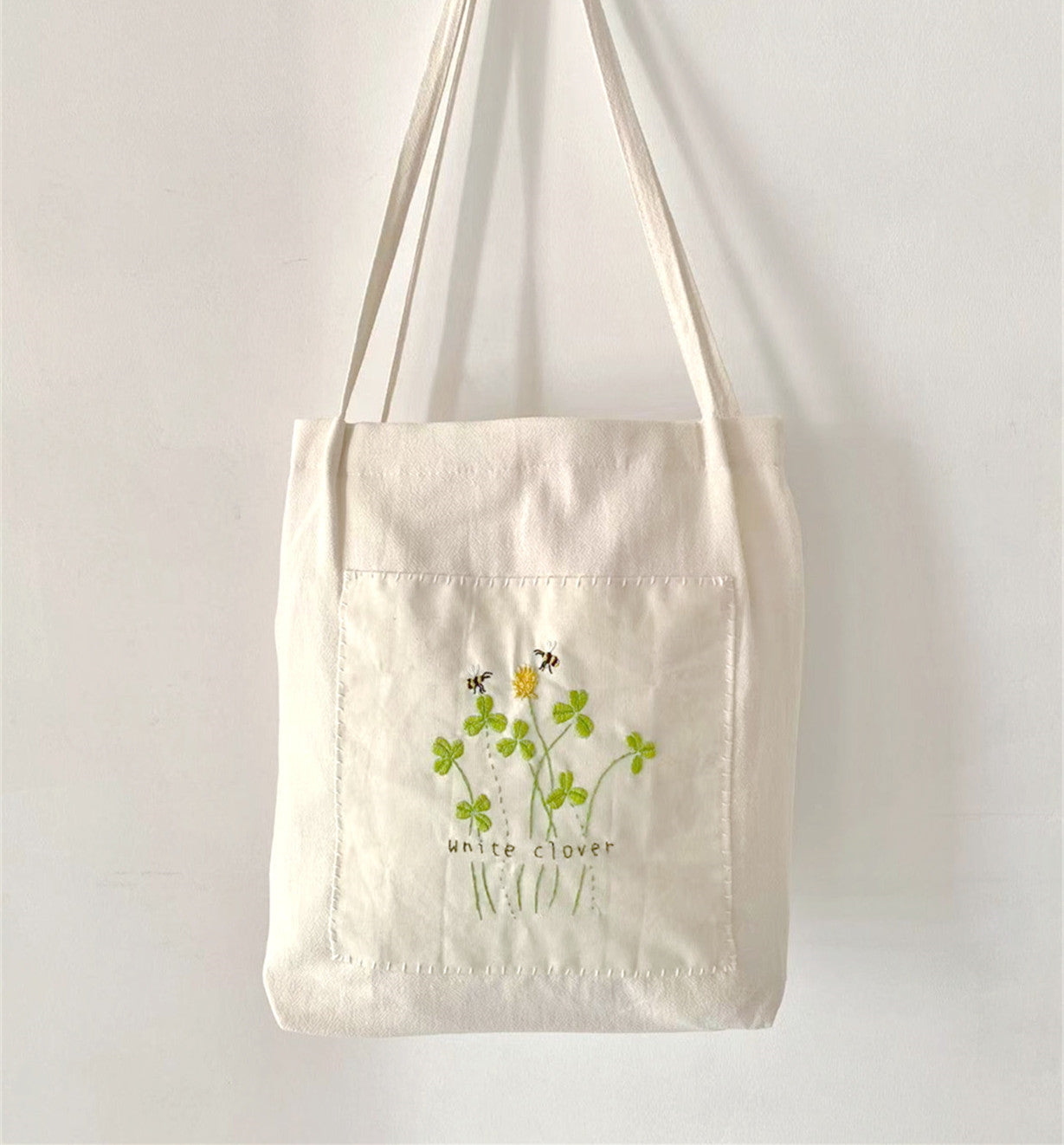 Personalized DIY Handmade Embroidered Shoulder Bag for Women with Eco-friendly Cotton Linen Material