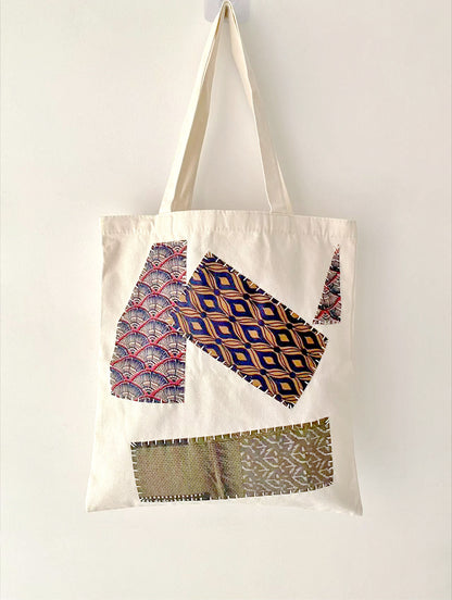 Customizable Handcrafted Canvas Bag with Durable DIY Patchwork