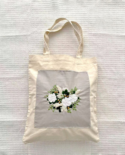 Artistic Patchwork and Embroidery Tote Bag for Creative Individuals