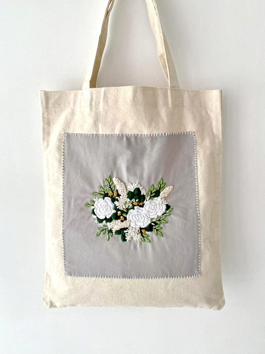 Handmade Diy Embroidered Tote Bag with Custom Designs