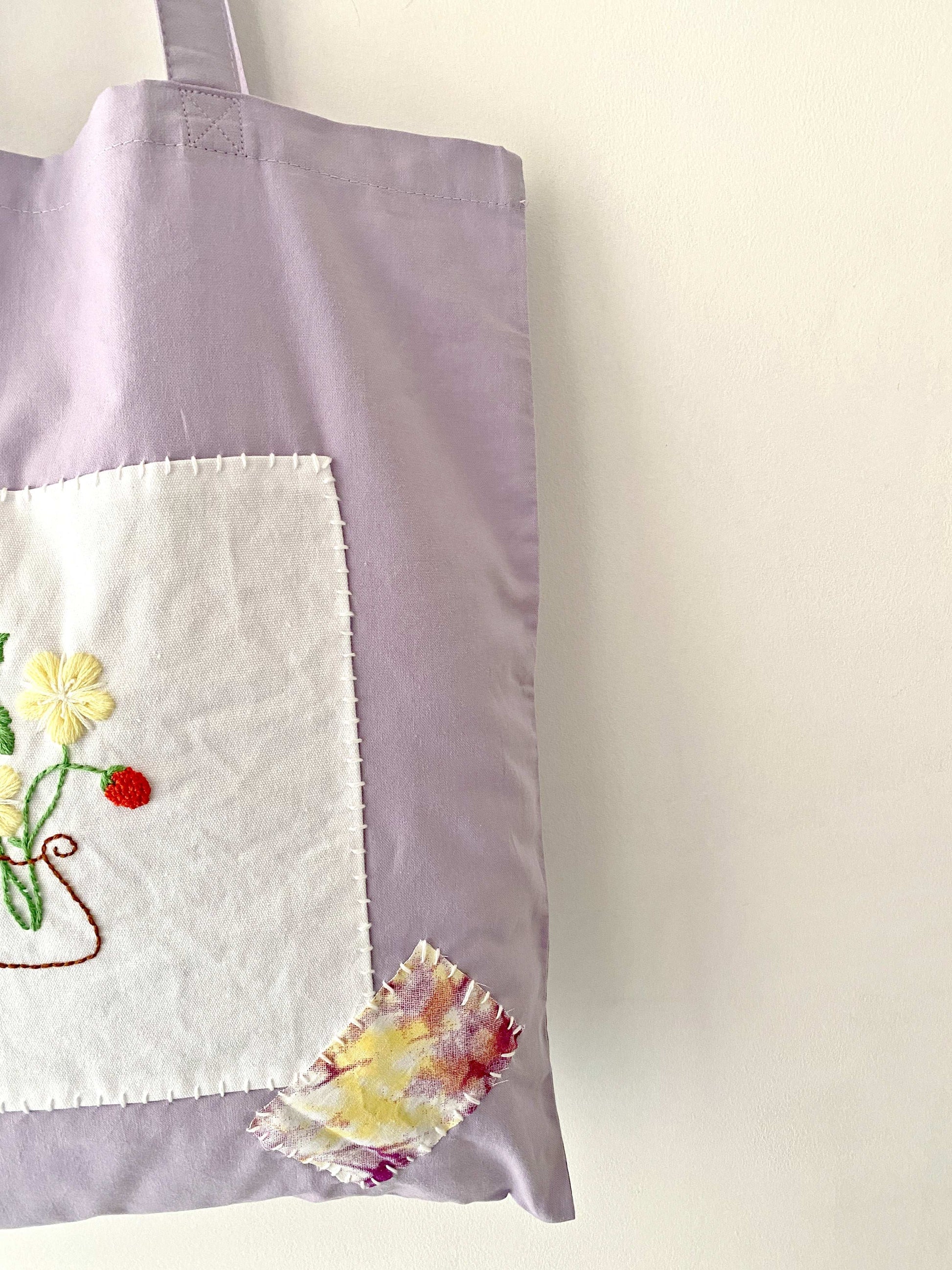 Hand-Sewn DIY Cotton Embroidery Tote Bag