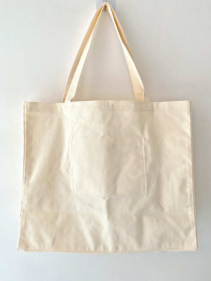 Personalized Canvas Tote With Embroidered Patchwork