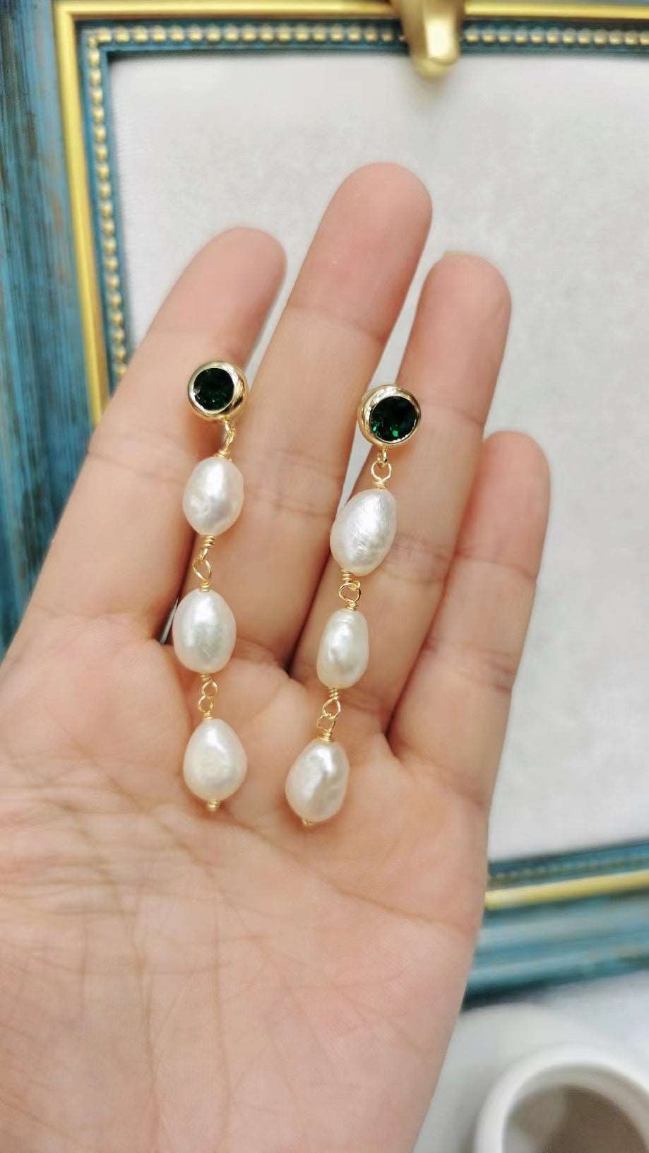 Elegant Handmade Pearl Earrings woyaza