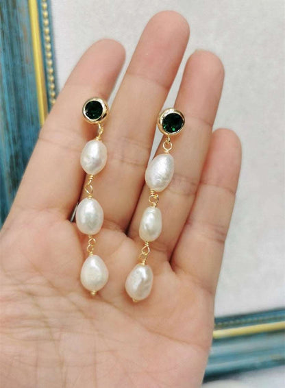 Elegant Handmade Pearl Earrings woyaza