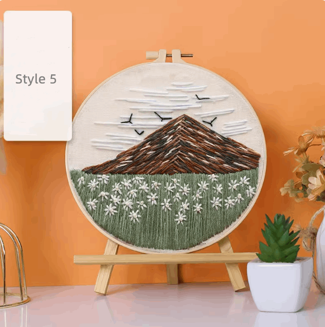 landscape embroidery wall art for personalized home decoration