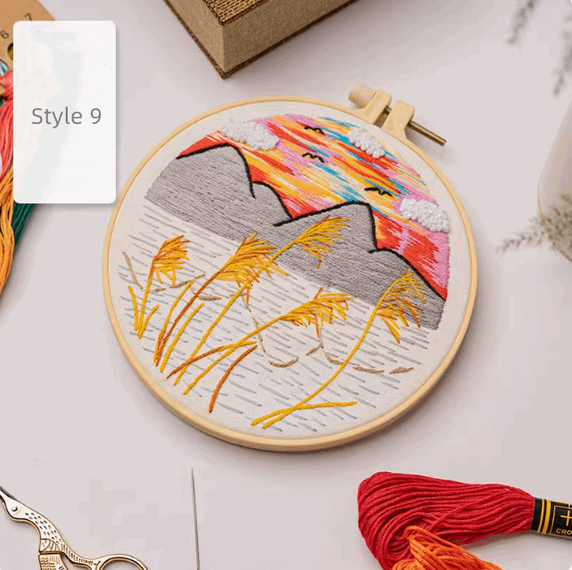 Scenic Nature Embroidery for Artistic Home Decor