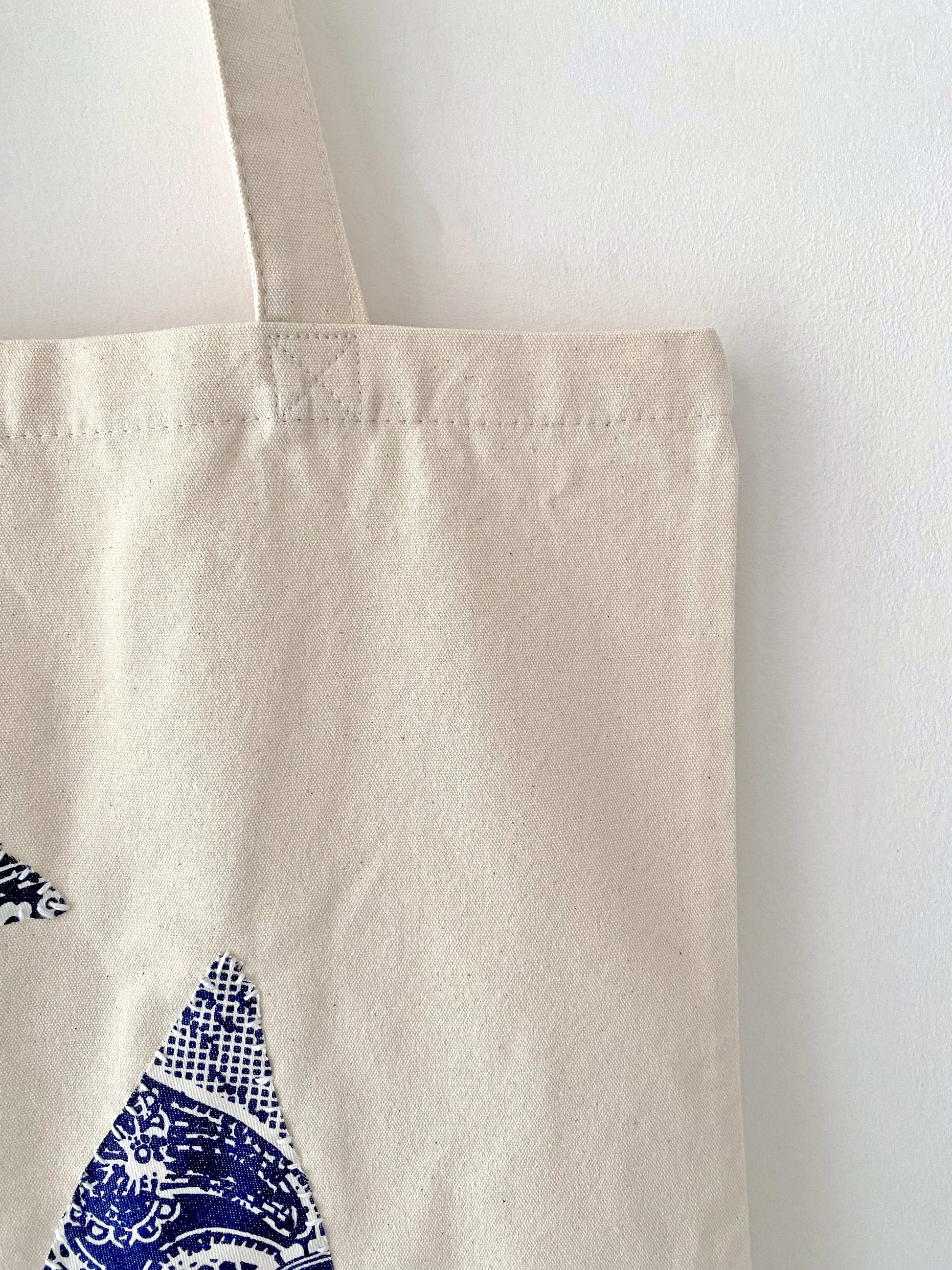 Handmade Reusable Shopping Bag With Artistic Patchwork Design