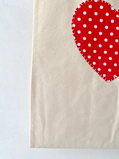 Handmade DIY Heart Patchwork Tote Bag for Art Lovers and Creative Souls