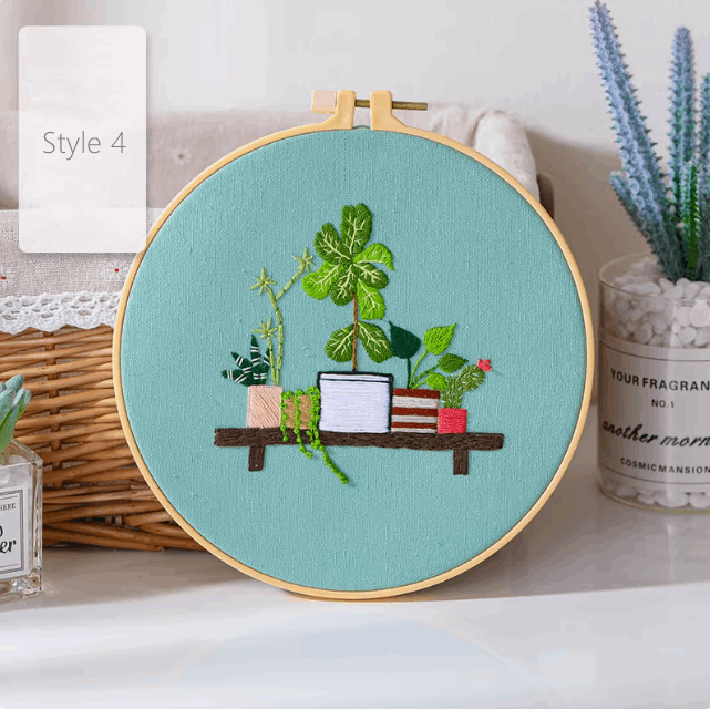 handmade plant embroidery patch for eco style diy