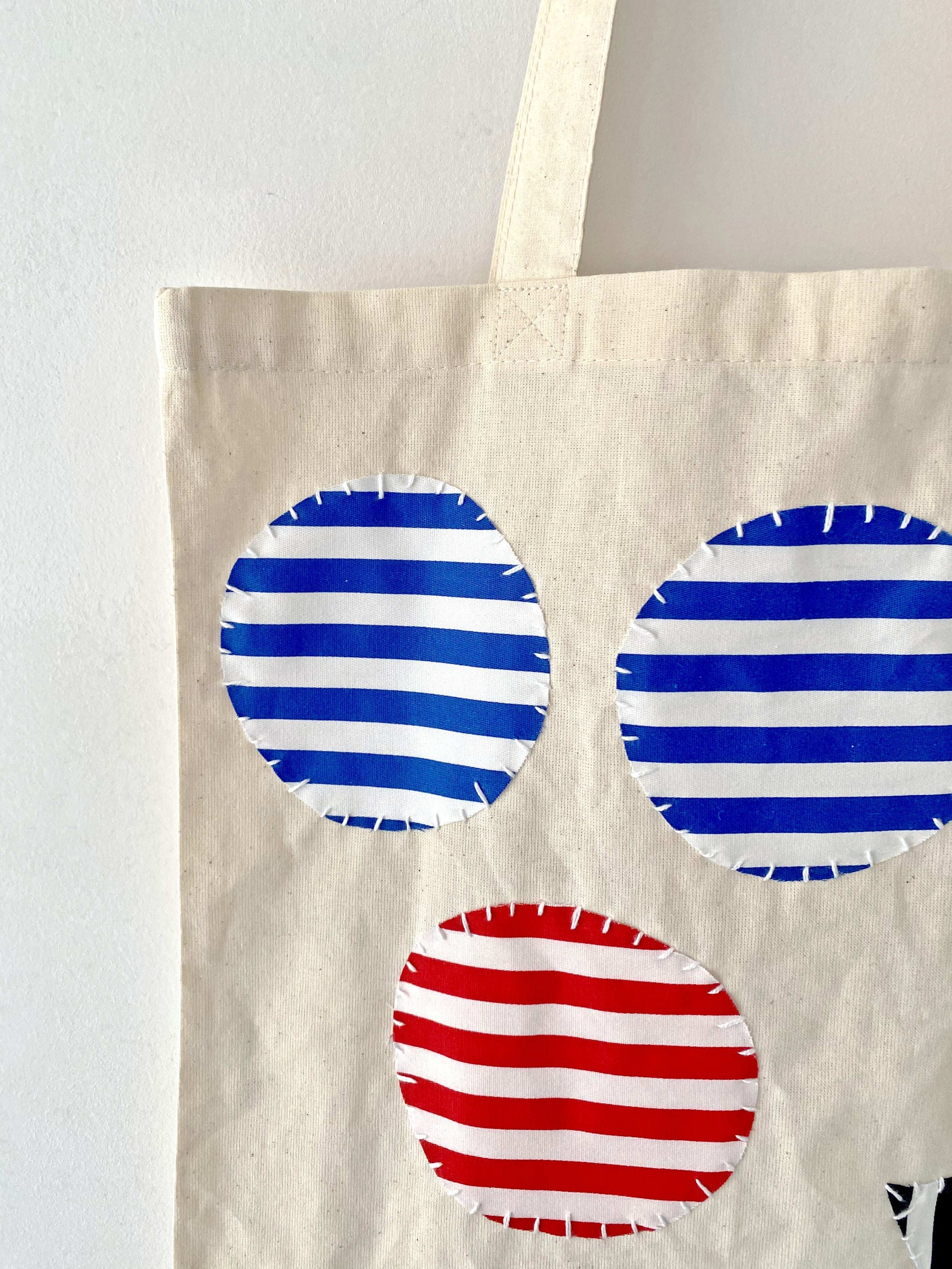 Hand-Sewn Patchwork Art Tote Bag