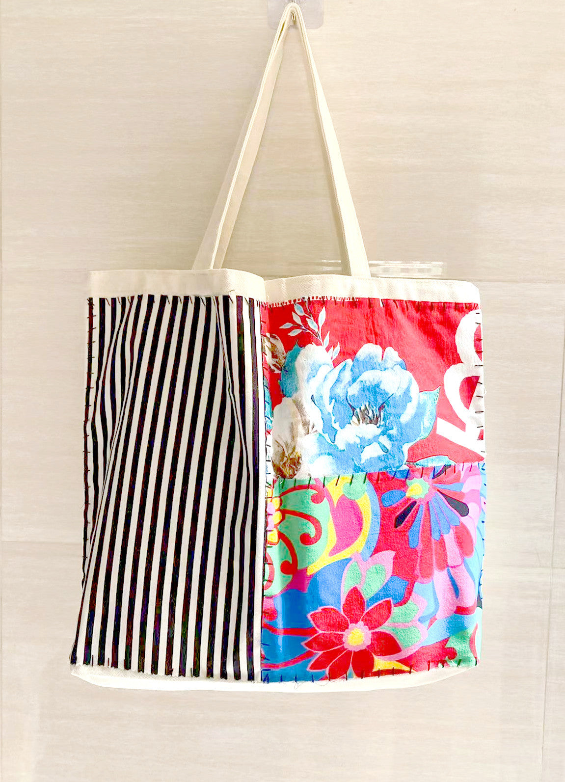 DIY Patchwork Canvas Tote Bag