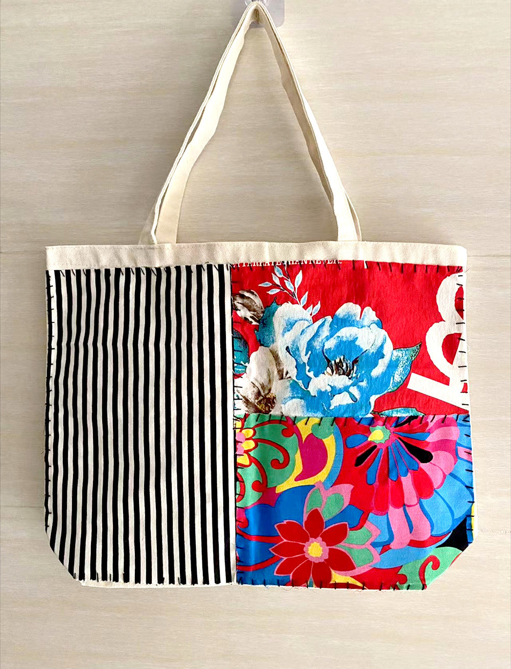 Durable Handcrafted Fabric Tote Bag for Shopping and Travel